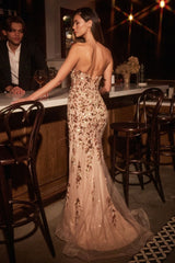 Strapless Sequin Embellished Fitted Dress-1