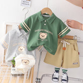 Short-sleeved Suit Baby Polo Shirt Two-piece Suit