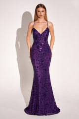 Mermaid Dress With A V-Neckline And Delicate Thin Straps-3