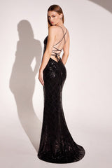 V-Neck Dress With Thin Straps And Open Back Crossed-1