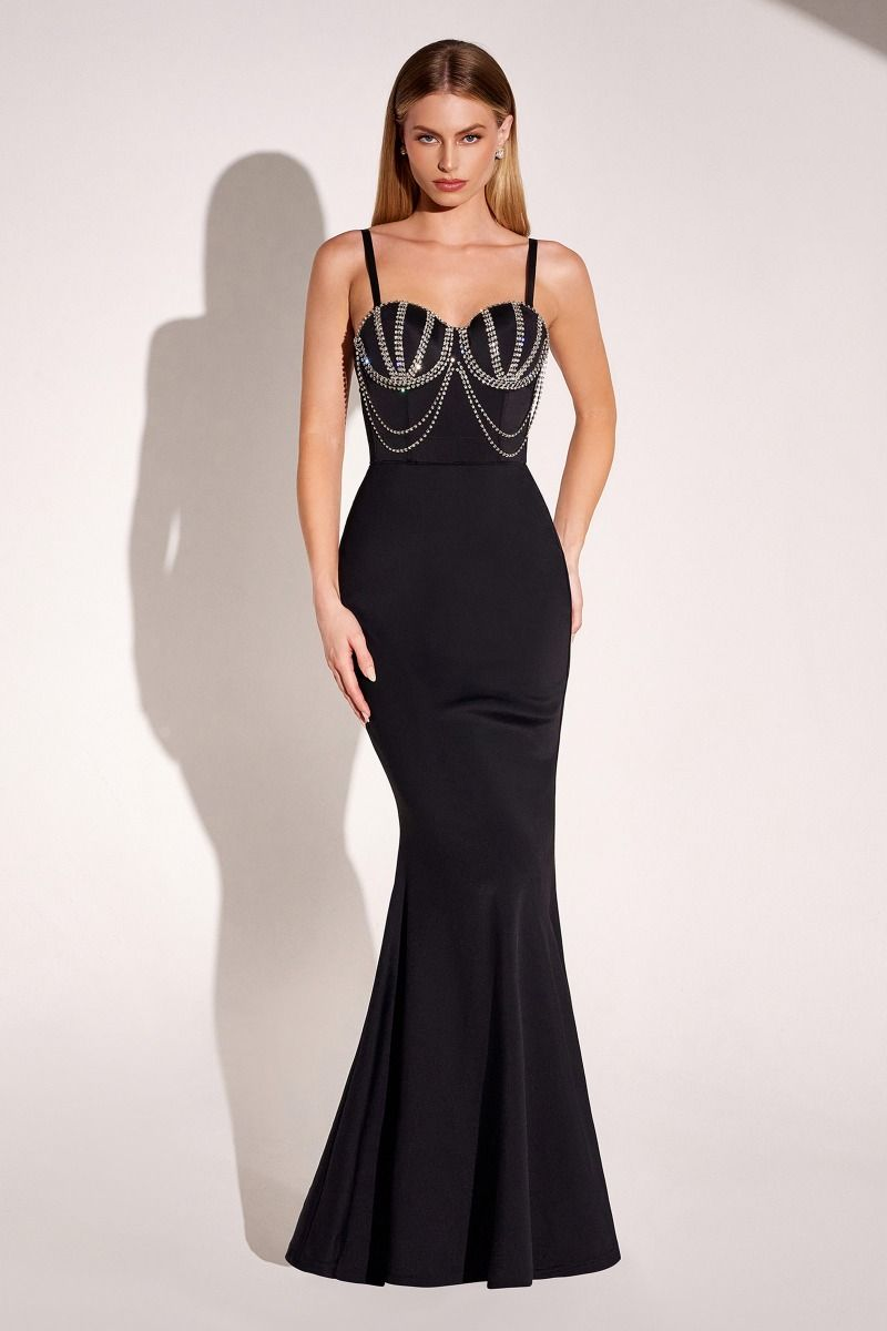 Beaded Draped Bodice Sweetheart Neckline Bodycon Dress-0