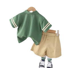 Short-sleeved Suit Baby Polo Shirt Two-piece Suit