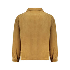 Marrone Polyester Men's Shirt