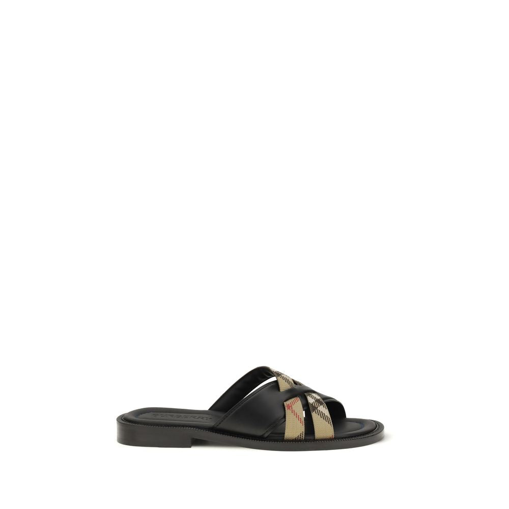 Black Calf Leather Bos Taurus Sandals