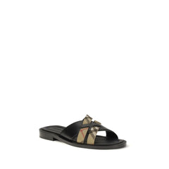 Black Calf Leather Bos Taurus Sandals