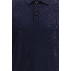 Blue Wool Polo Shirt