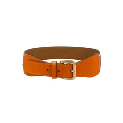 Orange Leather Women Belt