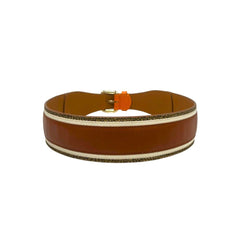 Orange Leather Women Belt