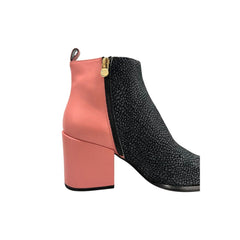 Pink Genuine Leather Women Boot