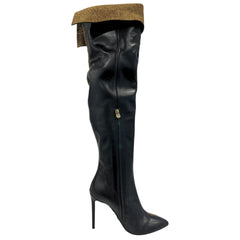 Beige Leather Women Boot
