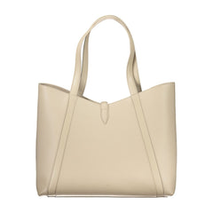 Beige Leather Women Handbag