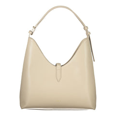 Beige Leather Women Handbag