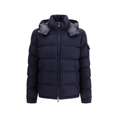 Blue Fleece Wool Full-Length Jacket