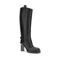 Black Calf Leather Bos Taurus High Heel Boots
