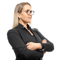 نظارات (إطارات) من المعدن والبلاستيك باللون البني