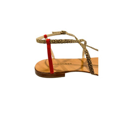 Beige Leather Women Sandal