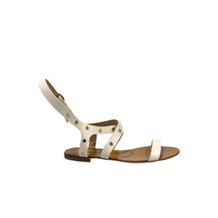 White Genuine Leather Women Sandal