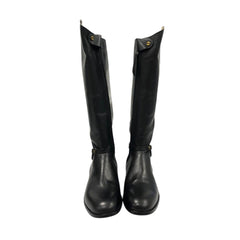 Black Leather Women Boot
