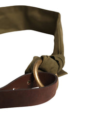 Army Green Cotton Round Buckle Waist Belt