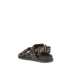 Brown Polyester Sandals