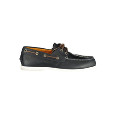 Blue Leather Men Boat Shoe