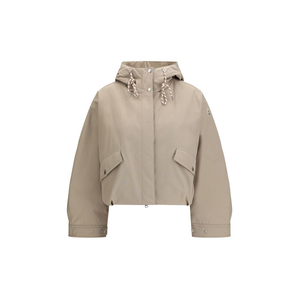 Beige Polyester Shell Jacket