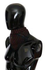 وشاح من الحرير 100٪ باللون الأسود والبرتقالي يحمل علامة تجارية