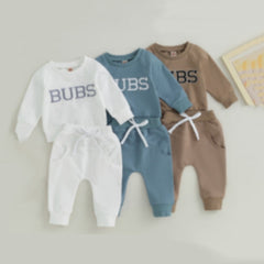 طقم كنزة بأكمام طويلة مطرزة بحرف BUBS