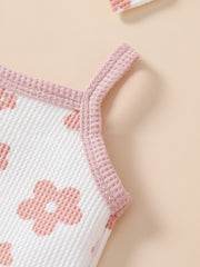 طقم فستان طفلة رضيع بطبعة وافل