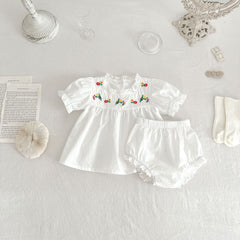 Female Treasure Embroidered Lace Two-piece Set