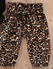 Long Sleeve Black Onesie Yellow Letter Three-piece Set