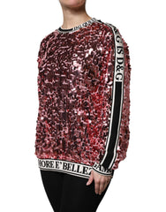 سترة وردية DG Queen Sequin Pullover Sweater