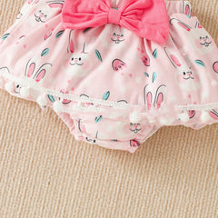 Children's Easter Short Sleeve Kazakhstan Suspender Skirt Knee Pad Suit