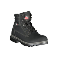 Black Polyester Men Boot