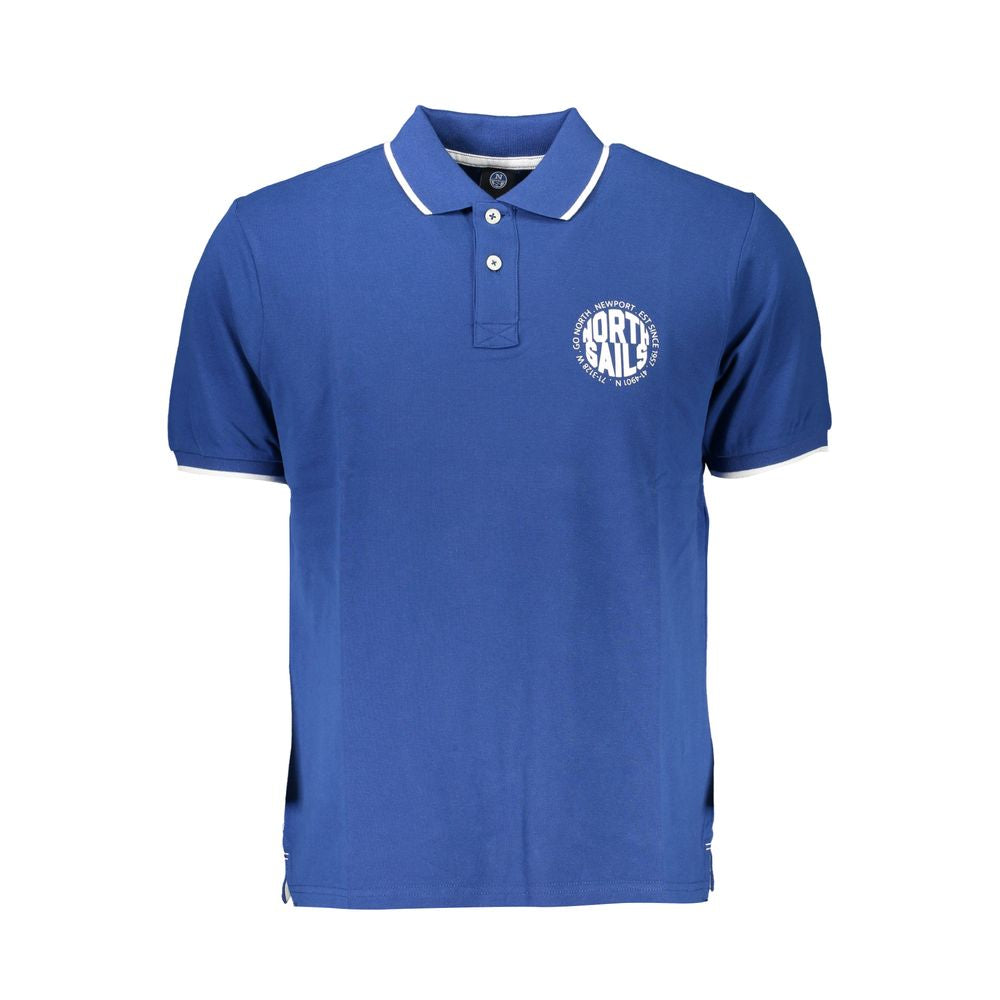 "Blu Cotton Men Polo Shirt"