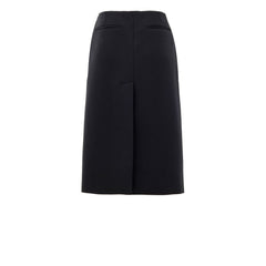Black Wool Midi Skirt