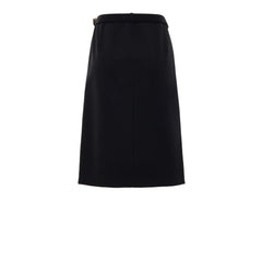 Black Wool Midi Skirt