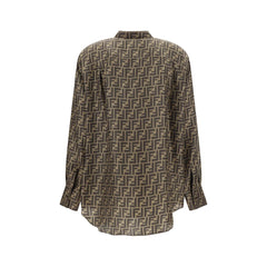 Brown Silk Pattern Shirt