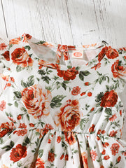 Sleeveless Small Floral Baby Girl Triangle Romper With Headgear