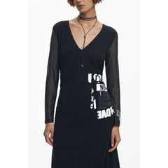 Black Viscose Women's Dress