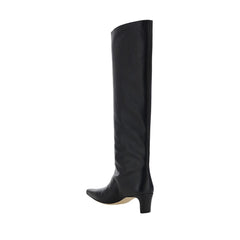 Black Calf Leather Bos Taurus High Heel Boots