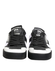 Black White Leather MIAMI Low Top Sneakers Shoes
