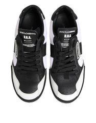 Black White Leather MIAMI Low Top Sneakers Shoes
