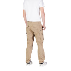 Beige Cotton Relaxed Fit Jeans