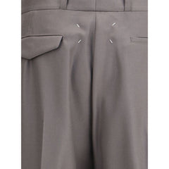 Bicolor Fleece Wool Dress Pants