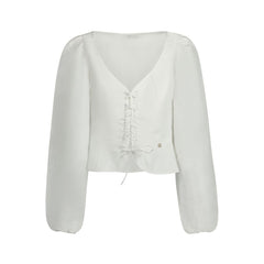 White Lyocell Women Shirt