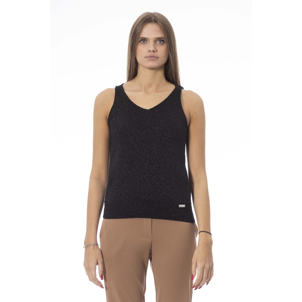 Black Viscose Women Top