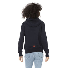Blue Cotton Women Sweatshirt