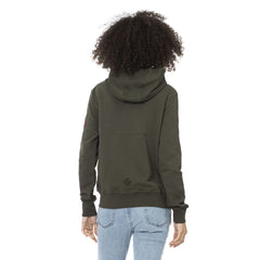 Green Cotton Women Hoodie