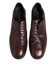 Bordeaux Leather Lace Up Dress Derby Shoes